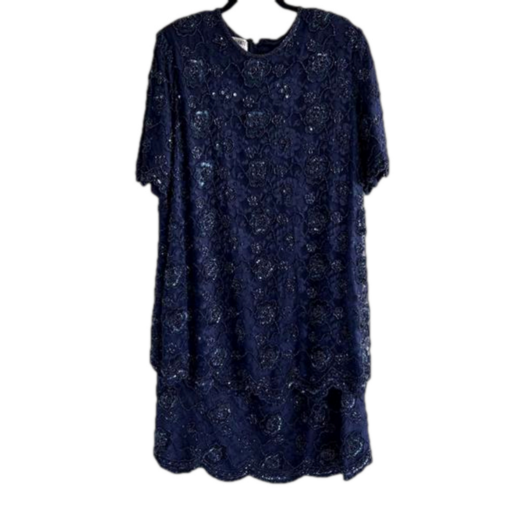 Women's Unbranded Blue Beaded sequin Dress Size 3X